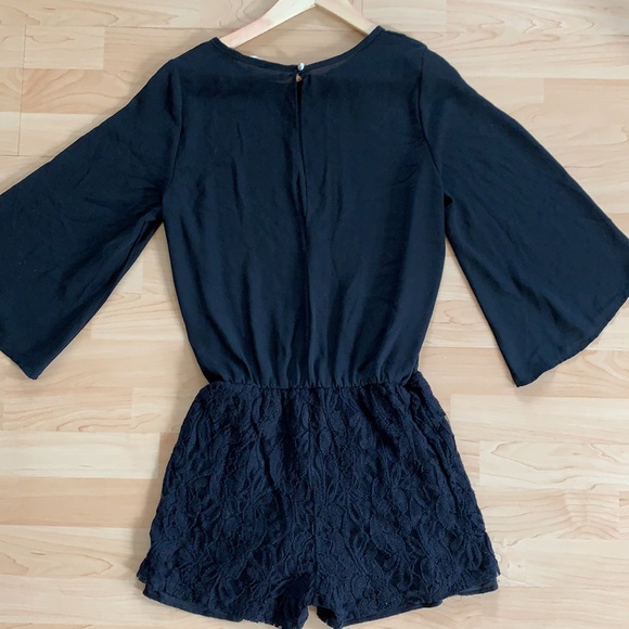 Costa Blanca black romper with lace shorts and flowey top - Picture 4 of 4